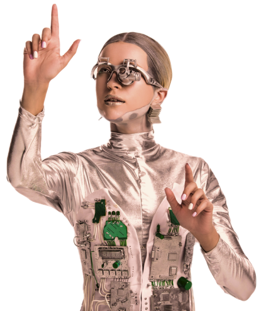 silver robot with eye prosthesis touching somethin 2022 12 16 18 13 34 utc 1